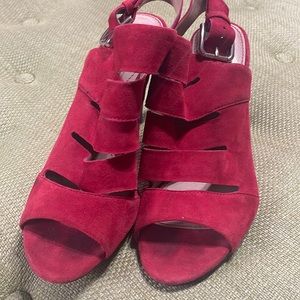 Red Suede Sola Heels